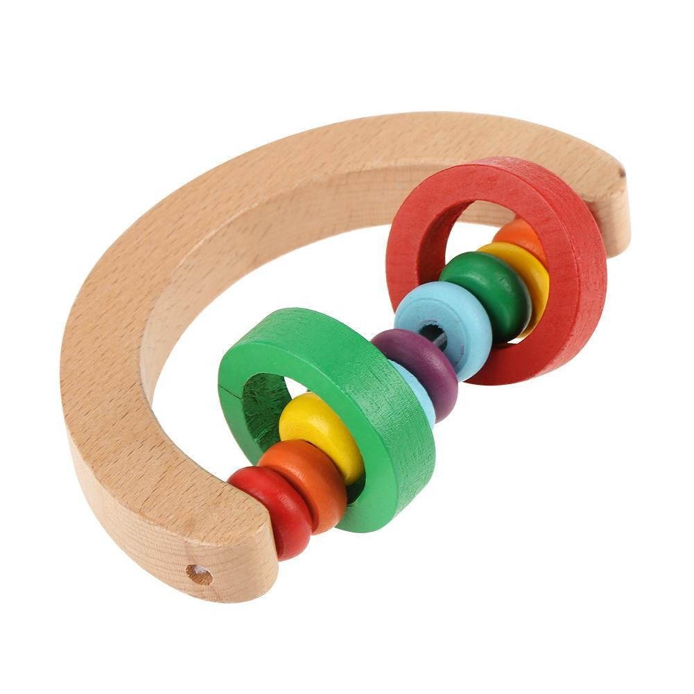 Baby Safe Wooden Rattles Grasp Toy  Infant Early Musical Educational Toys