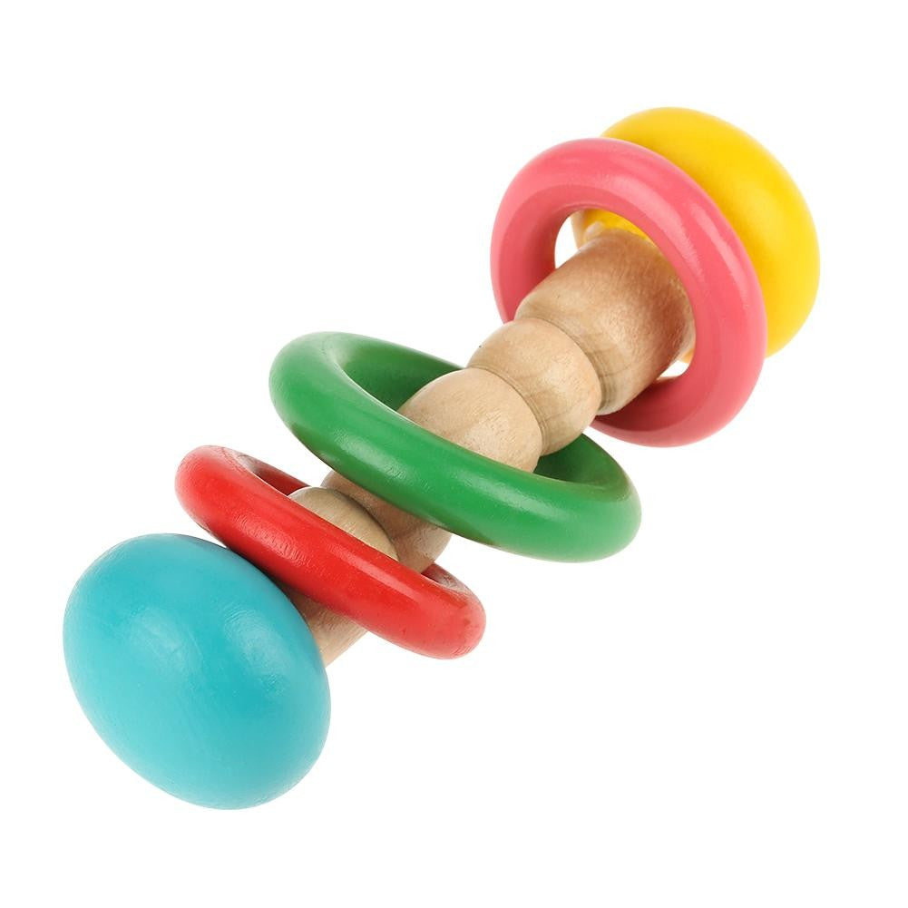 Baby Safe Wooden Rattles Grasp Toy  Infant Early Musical Educational Toys
