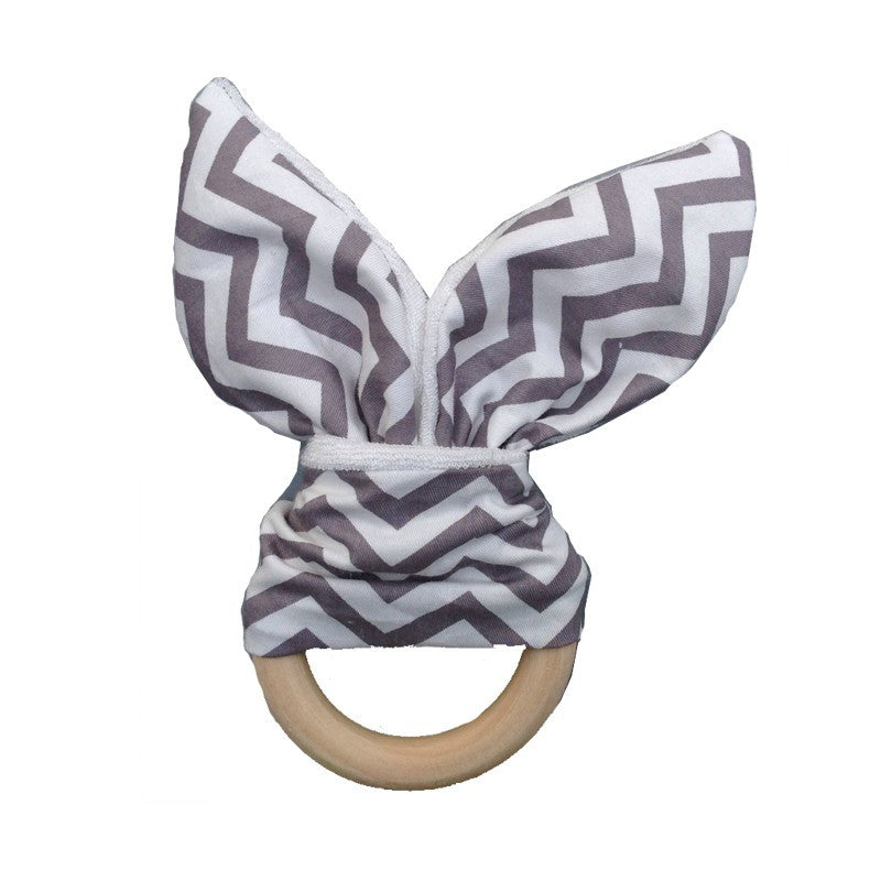 Soft Little Rabbit Ears Baby Toy Wooden Hand Grasp Toy Rattles Develop Baby Intelligence Baby Grasping Toy Hand Bell Rattle